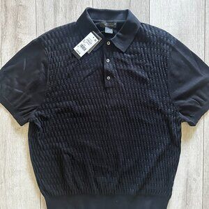 Mens black short sleeved polo shirt